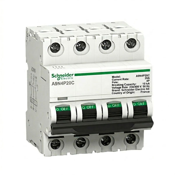 20A, 4P, 10kA, MCB (C Curve)