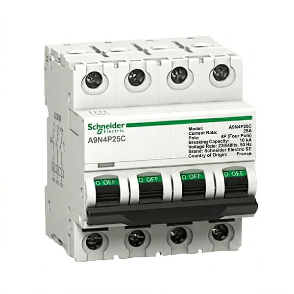25A, 4P, 10kA, MCB (C Curve)