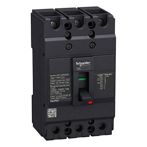 80A, 3P, 15kA, MCCB (Fixed Type Trip Unit)