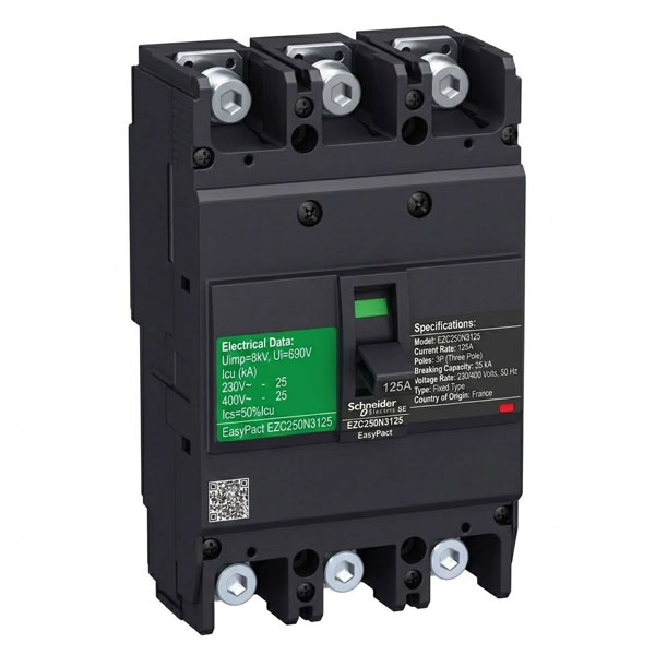 125A, 3P, 25KA, MCCB (Fixed Type Trip Unit)