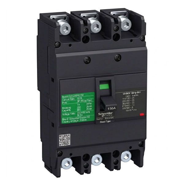 150A, 3P, 25kA, MCCB (Fixed Type Trip Unit)