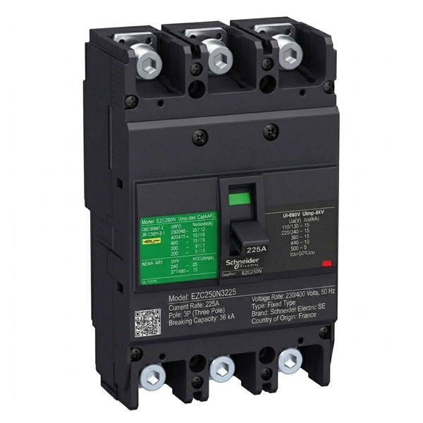 225A, 3P, 36KA, MCCB (Fixed Type Trip Unit)