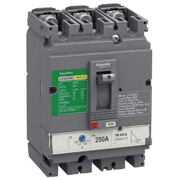 250A, 3P, 25kA, MCCB (Easy Pact CVS-Adjustable)
