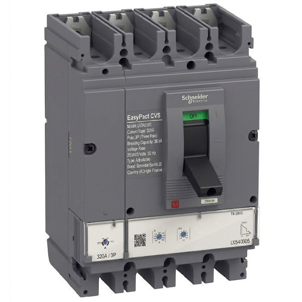 320A, 3P, 25kA, MCCB (Easy Pact CVS-Adjustable)