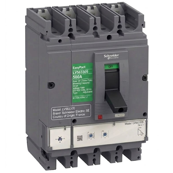 500A, 3P, 36kA, MCCB (Easy Pact CVS-Adjustable)