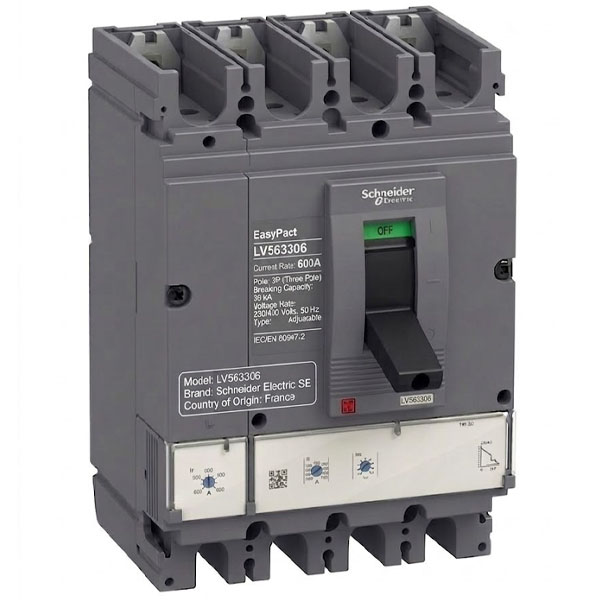 600A, 3P, 36kA, MCCB (Easy Pact CVS-Adjustable)