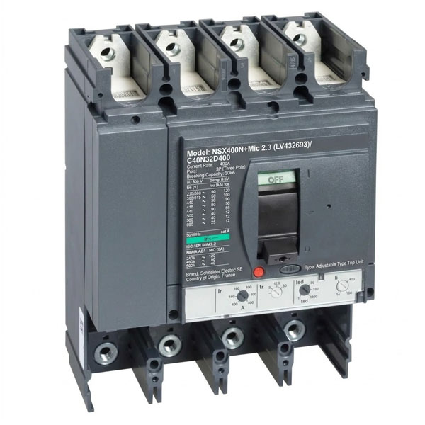 400A, 3P, 50kA, MCCB (Adjustable Type Trip Unit)