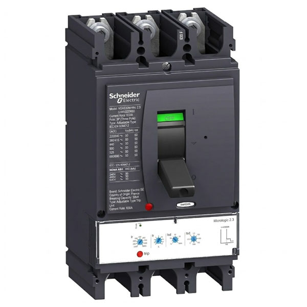 630A, 3P, 50kA, MCCB (Adjustable Type Trip Unit)