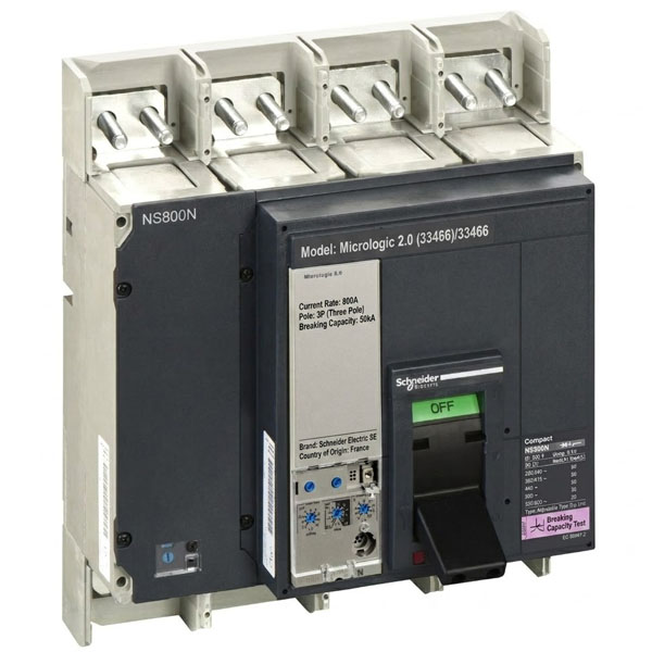 800A, 3P, 50kA, MCCB (Adjustable Type Trip Unit)