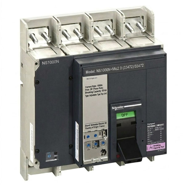 1000A, 3P, 50kA, MCCB (Adjustable Type Trip Unit)