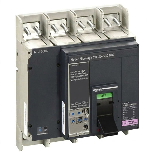 1600A, 3P, 50kA, MCCB (Adjustable Type Trip Unit)